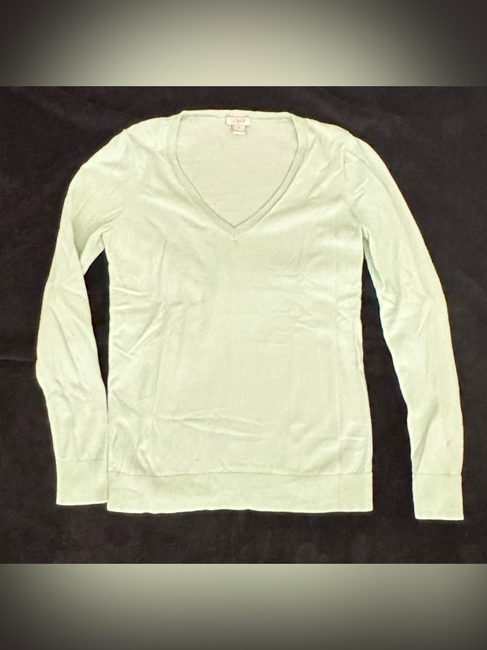 Mint Green J. Crew Women's V-Neck Lightweight Sweater